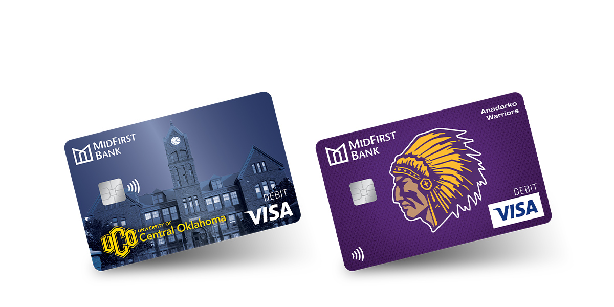 Image of East First Bank's University of Central Oklahoma Card and Anadarko Warriors Card